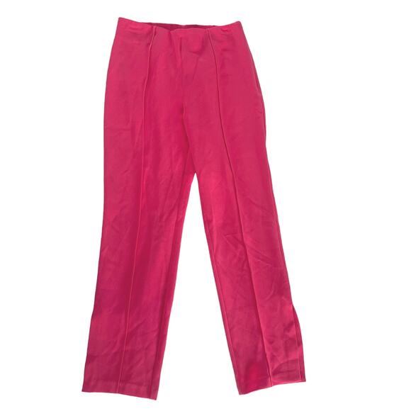 NWT Cinq à Sept Brianne Pintuck Crepe Pants Side Slit Hot Pink Women’s size 8 - Picture 4 of 10